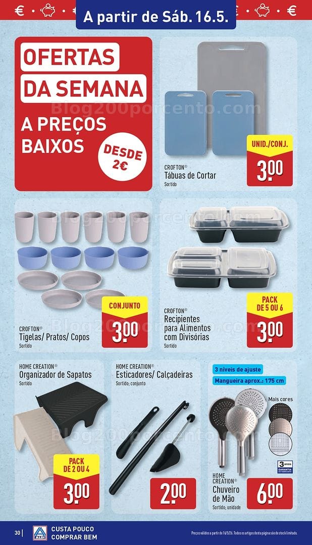 Antevisão Folheto ALDI Bazar Promoções a partir de 16 maio